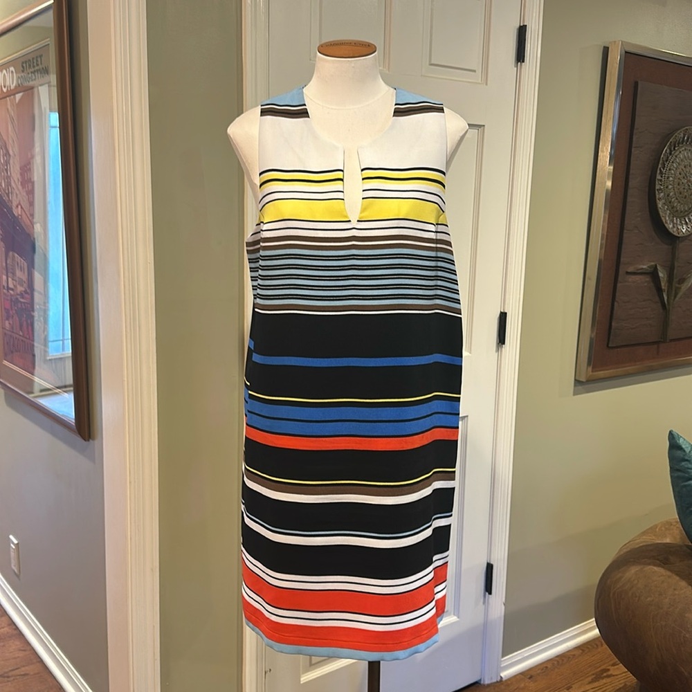 EUC Karen Kane Sz M Striped Shift Sheath Dress